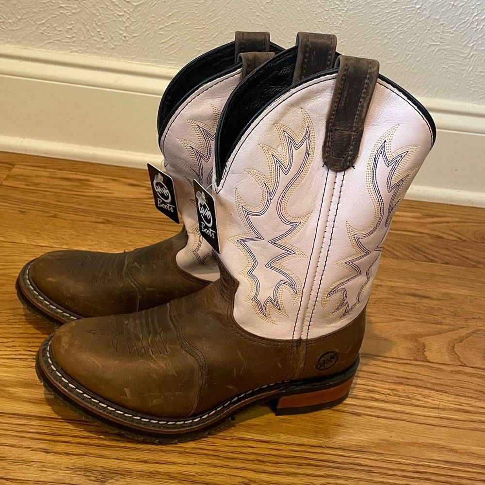 Double H Ladies brown, and pink Leather Boots